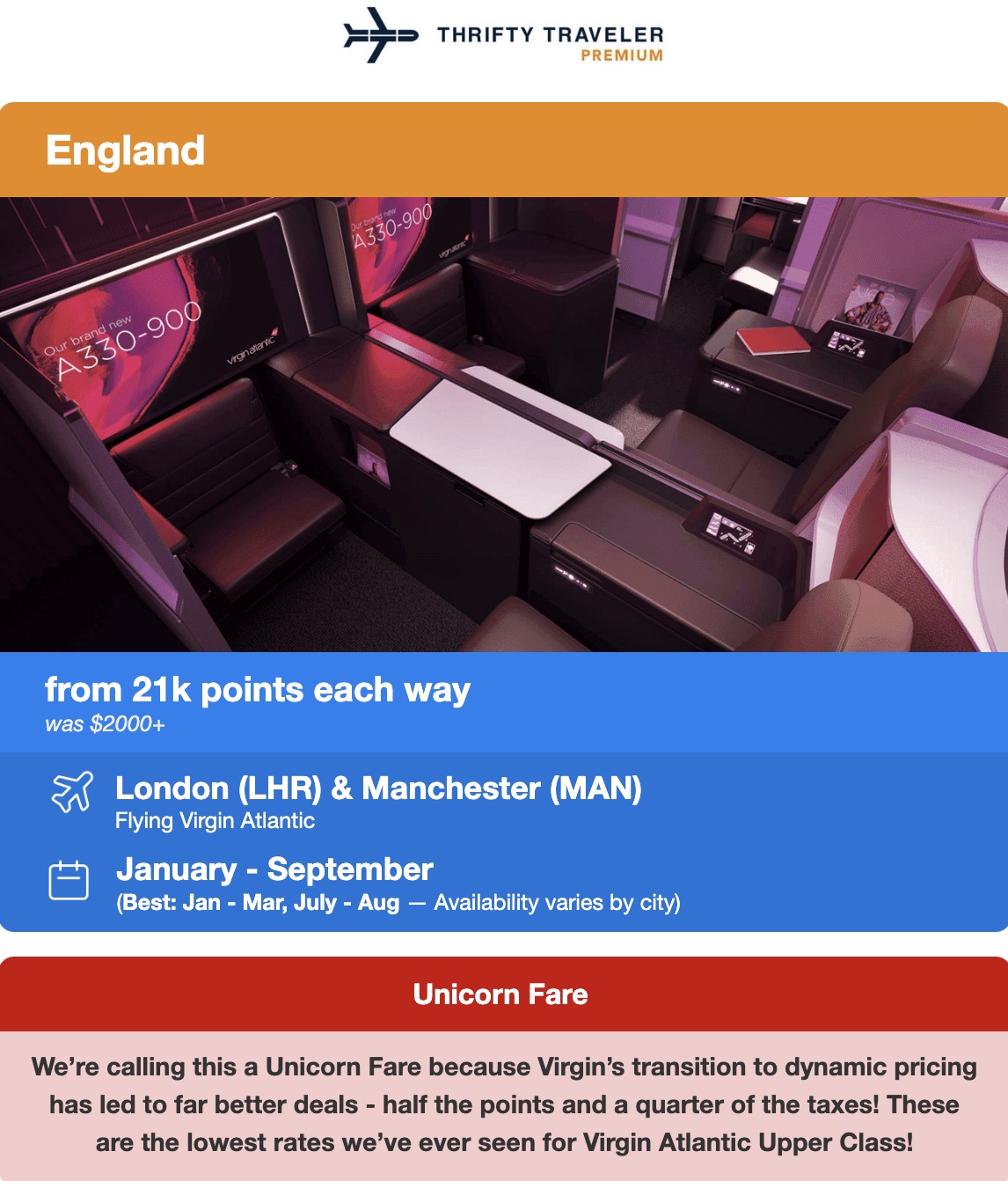 Virgin Upper Class flight deal with the Virgin A330-900neo business class suites inside.